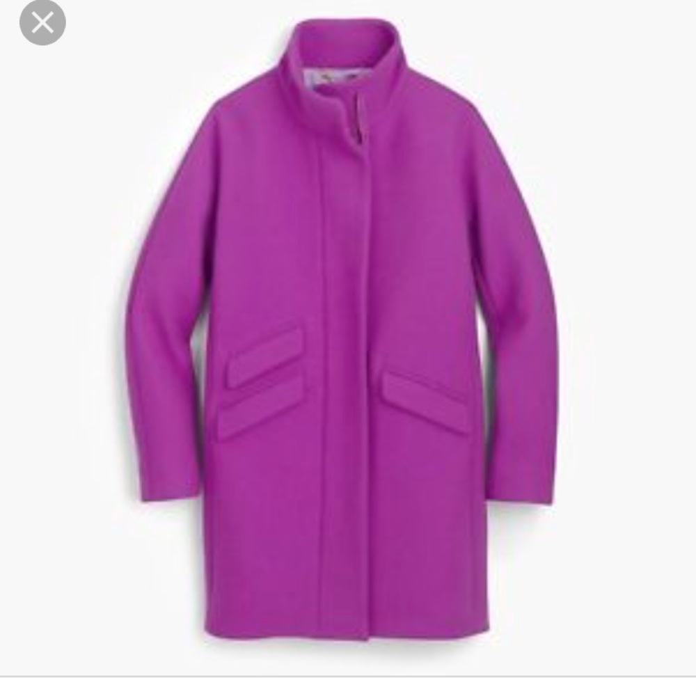 J. Crew 2018 cocoon coat in bright plum